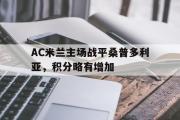 haha体育网页版-AC米兰主场战平桑普多利亚，积分略有增加
